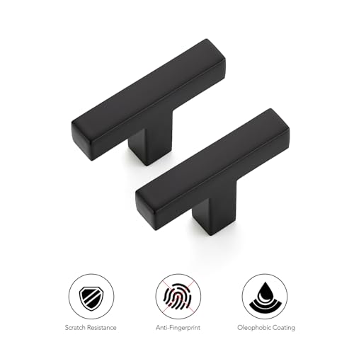 Ravinte Matte Black Cabinet Handles Solid Cabinet Pulls Single Hole 10 Pack - color: Black, size: Single Hole