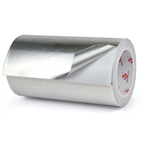BOMEI PACK Aluminum Foil Tape,Heavy Duty Metal Foil Tape,High Temperature Silver Duct Tape,Perfect for Sealing & Patching,HVAC,Air Ducts,Insulation and Metal Repair (8 Inch) - size: 8 Inch x 30 Yards