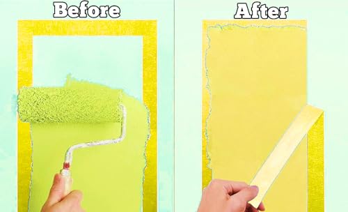5 Rolls Pinstripe Tape - Masking Tape 1/16", 1/8", 1/4", 1/2", 3/4" - Thin Painters Masking Automotive Tape for DIY, Car, Auto, Paint, Art, Tumblers (Yellow) - color: Yellow