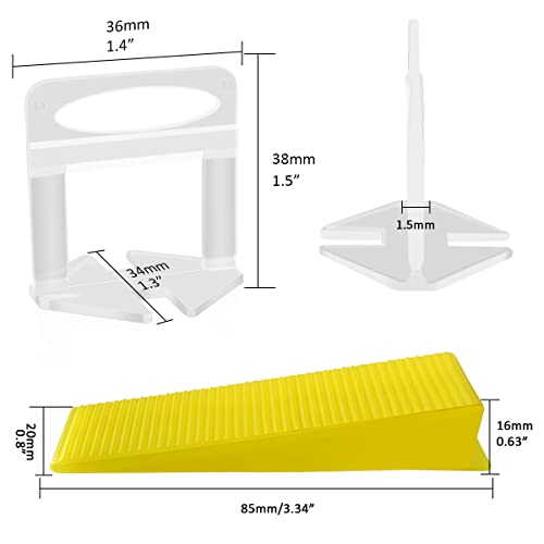 DGSL Tile Leveling System with Plier, 600 Tile Spacers 1/16" and 200 Wedges - size: 1/16 Inch * 600 Spacers