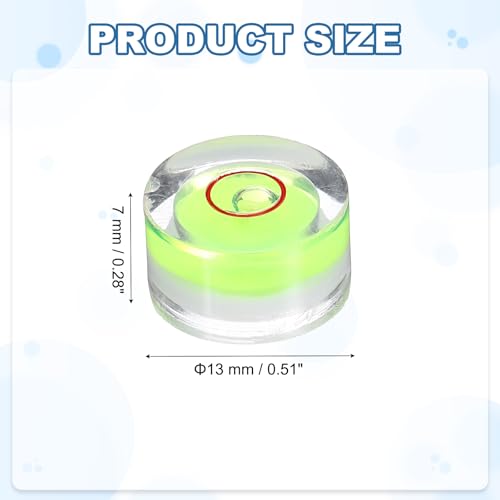 HARFINGTON 20pcs Circular Bubble Spirit Level 13x7mm Mini Round Bubble Spirit Level Little Measuring Layout Tools for TV Industrial Carpentry Picture Frame, Green/Red - color: Green/Red, size: 13x7mm