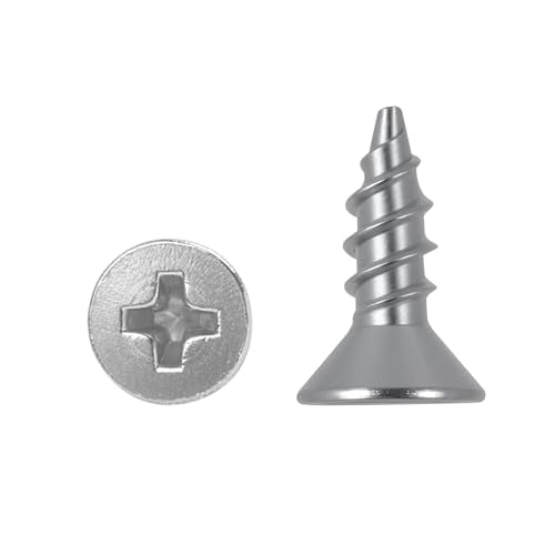 100pcs #8x1/2 Screw, Flat Head Phillips Wood Screw(SUS304) 18-8 S/S Electroplating Stainless Steel, 8 x 1/2-Inch,(100pcs) - color: Silver, size: #8*1/2 silver