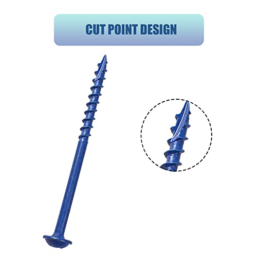 #8×1 Inch Pocket Hole Screws,500 Pcs,Exterior Wood Screws for Wood Working with Blue Coated,Square Drive Head… - size: #8×1 Inch