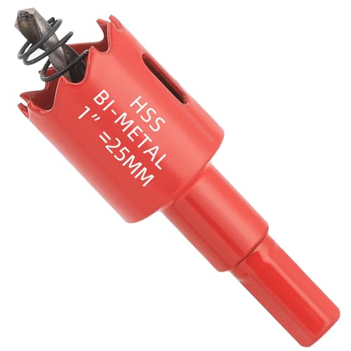 1 in. Bi-Metal Hole Saw Drill Bits - Versatile and Durable Hole Cutter for Wood, Plywood, Plaster Drywall, Ceiling, Plastic Pipe, PVC and Thin Metal - Includes Arbor & Pilot Bit (25mm) - size: 1"(25mm)