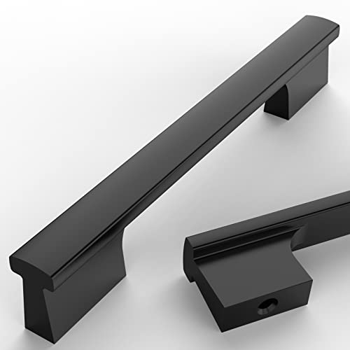 Asidrama 10 Pack 5 Inch(128mm) Matte Black Cabinet Pulls Kitchen Cabinet Handles Black Cabinet Pulls Cabinet Hardware for Cupboard Drawer - color: Matte Black, size: 5" Hole Center(128mm)