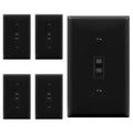 ENERLITES 3-Way Toggle Light Switch with Wall Plate Cover, 5 Pack, Black - color: Black, size: Switch with Wall Plate
