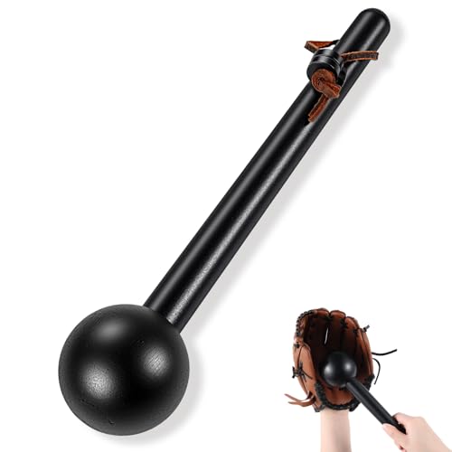 Hollowfly Baseball Glove Mallet 12 Inch Baseball Softball Glove Shaping Hammer with Leather Rope- Quick Create Ball Shaped Pocket for Softball - color: Black