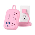 Beeiker 6 USB (3 USB C) Pink Power Strip, 5Ft Extension Cord, 3 Outlets - size: Pink-6 USB 24W-5ft