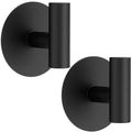 Bntuk Adhesive Wall Towel Hooks, No Drill Waterproof Bathroom Shower Hooks - color: Black, size: 2 Pack