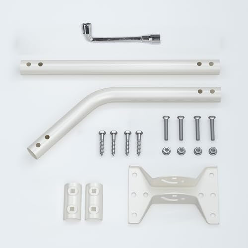 CEKAY J-Pole Mount for Antenna & Weather Station, 1.25 x 33.25 in, White - size: 33.25"