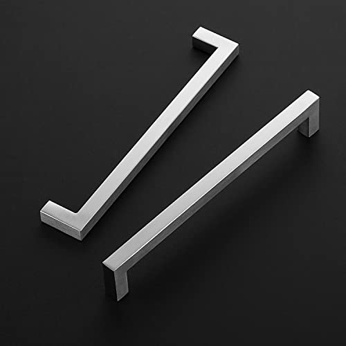 Ravinte Brushed Nickel Square Cabinet Handles & Pulls 8 Inch 10 Pack - size: 8-1/2 in (8 in Hole Center)
