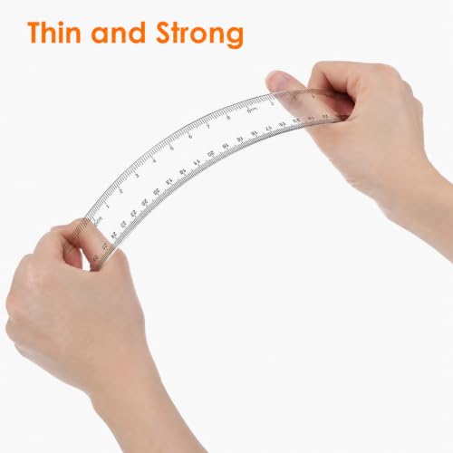 EBOOT 2 Pack Clear Plastic Ruler 6 Inch Straight Ruler for School - color: White, size: 6 Inch