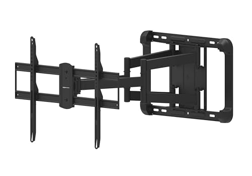Amazon Basics Heavy Duty Extension Dual Arm, Full Motion Articulating TV Mount with Tilt and Swivel for 37" to 80" TVs up to 132 lbs, VESA Compatible, Fits LED LCD OLED Flat Curved Screens, Black - style: Full Motion Articulating Extension
