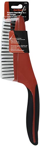 Red Devil 4164 13-Inch Soft Grip Stainless Steel Wire Brush with Scraper - size: 13 inches