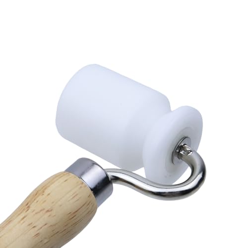 Dual End Seam Roller, Wood Handle, 1Pc - color: Beige