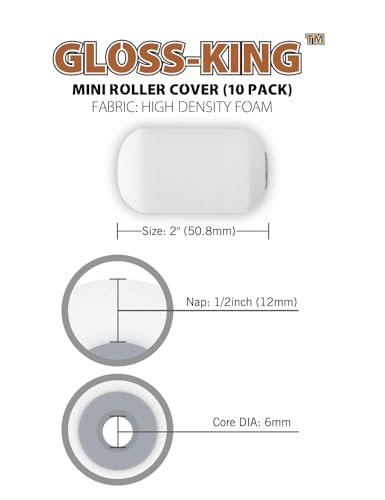 ROLLINGDOG 2 Inch Small Foam Paint Roller Covers - color: 10pc 2" Roller Cover