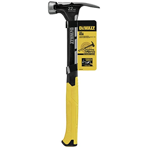 DeWalt 22 oz Checkered Face Claw Hammer 14 in. Steel Handle - color: Yellow/Black