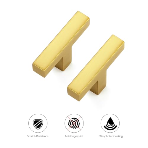 Ravinte Gold Cabinet Handles Solid Cabinet Pulls, Single Hole, 10 Pack - color: Gold, size: Single Hole