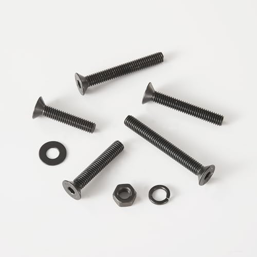 80 Pcs M6 x 30mm 35mm 40mm 45mm 50mm, Flat Head Hex Socket Cap Screws Countersunk Bolts Washers Nuts Assortment Kit, 10.9 Grade Alloy Steel, Black Oxide Finish, Metric Allen Drive - size: M6x30/35/40/45/50mm