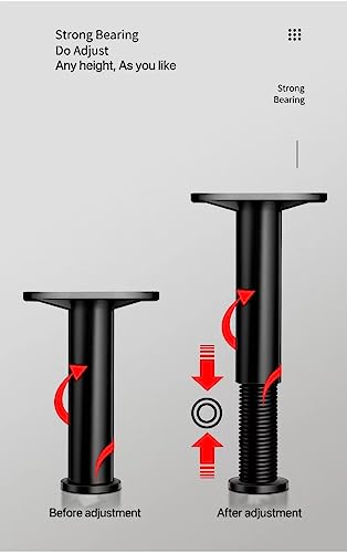 Adjustable Bed Legs 4PCS, Heavy Duty Center Slats, Plastic as Hard as Steel for King Bed, Sofa, Table, Dresser, Chair