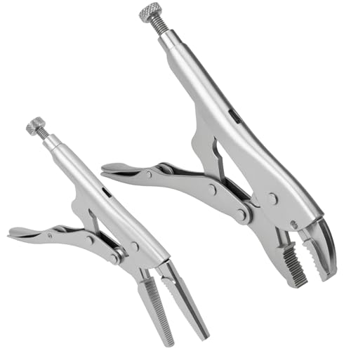 Locking Pliers Set, 2-Piece 7 Inch Curved Jaw and 6 Inch Long Nose