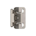 Amerock 1 Pair 1/2" Overlay Satin Nickel Partial Wrap Cabinet Hinge - color: Satin Nickel, size: 1/2 Inch (13 mm) Overlay