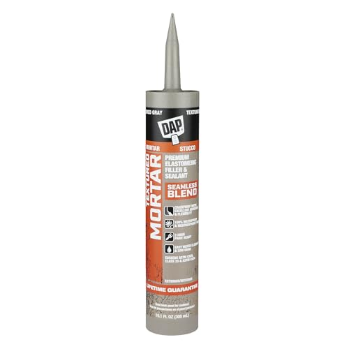 DAP Textured Mortar Premium Elastomeric Latex Filler & Sealant, Gray, 10.1 Oz (7079810082) - size: 10.1 Oz