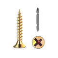 Wensilon # 6X1 (340PCS) Flat Head Color zinc Wood Screw 3.5X25, Quick Metal self Tapping Flat Head - color: Yellow, size: #6x1"