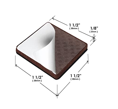 Slipstick GorillaPads CB150 Non Slip Furniture Pads/Rubber Grips (Set of 8) Self Adhesive Furniture Feet Floor Protectors, 1-1/2 inch Square, Black (Pack of 2) - size: 1-1/2" Square (Pack of 2)