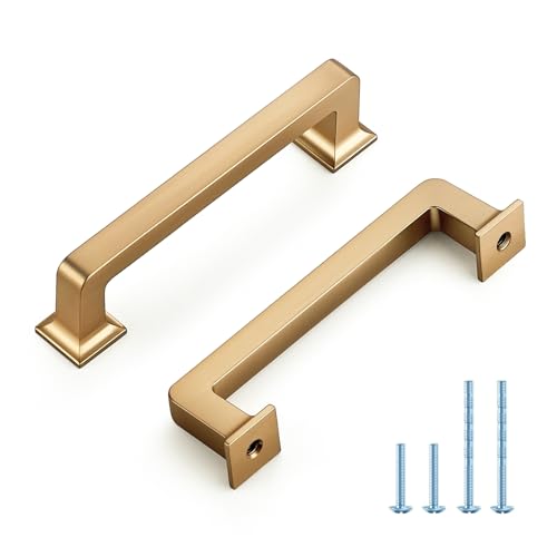 HOME EDIT Champagne Bronze Cabinet Handles Zinc Pulls 3-3/4 Inch 5 Pack - color: Champagne Bronze, size: 3-3/4 inches Hole Center