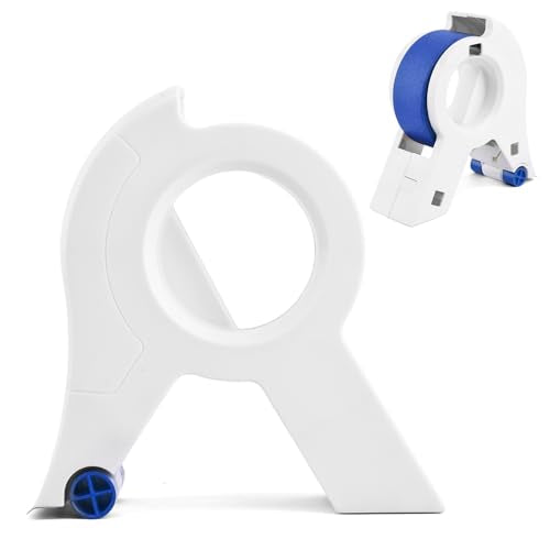 Masking Paint Tape Dispenser, Portable Paint Tape Applicator for Trim, Easy to Grip Rounded Handles and Accurate Tape Application, Saves Time Compact Design for On The Go Usage(White)