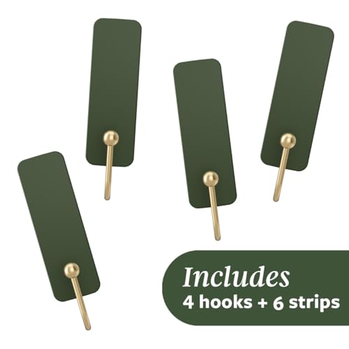 Command Medium Hooks, 4 Hooks, 6 Strips - color: Rosemary