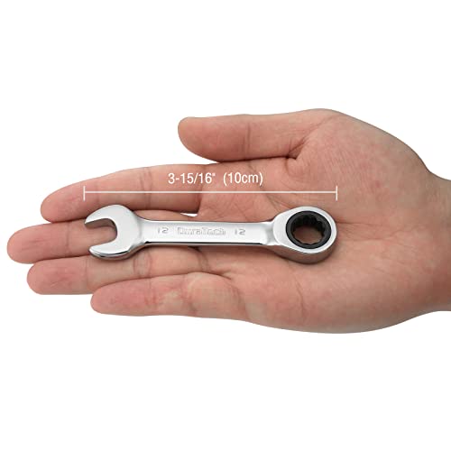 DURATECH 12mm Stubby Ratcheting Combination Wrench, Metric, CRV - size: 12 mm