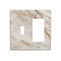 Beige Marble Pattern Light Switch Cover Modern Wall Plate Decorative 2 Gang 1 Toggle 1 Rocker Comb Switch Plates Electrical Outlet Faceplate for Bathroom Kitchen Bedroom 4.5" x 4.5" - size: 2 Gang 1 Toggle 1 Rocker Comb