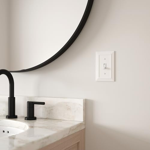 Franklin Brass Classic Architecture (1-Pack) Decorative Light Switch Cover Wall Plate Pure White 1-Gang Wall Plate Switch/Toggle Plate Guards Electrical Outlet Covers W35241-PW-C - size: 1 Count (Pack of 1), style: Switch