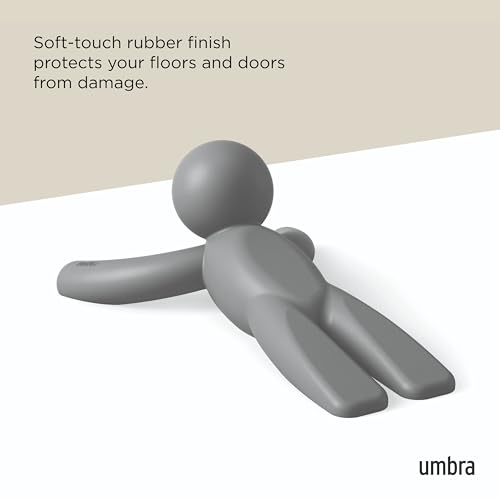 Umbra Buddy Door Stop, Heavy-Duty and Flexible, Soft-Touch Finish, Protects Your Floors, Grey, 2-Pack - size: 2 Pack, style: 2-Pack