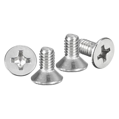 METALLIXITY M4-0.7x8mm Phillips Flat Head Bolts 304 Silver 50Pcs - color: Silver, size: M4-0.7x8mm