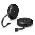 Retractable Soft Tape Measure 2 Pack, Dual Scale for Body Sewing | Black retractable tape with cm/inch scales, 5.2cm diameter, ABS case and PVC tape for sewing and crafting - color: Black