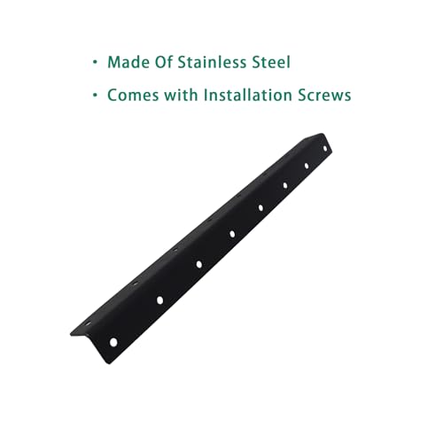 Long L Bracket,ULIFESTAR Black Corner Brace Brackets,Stainless Steel Corner Brackets,Heavy Duty Shelf Bracket,Metal Right Angle Bracket for Wood,375*27mm/14.76*1.06''2 PCS - size: 375*27mm/14.76*1.06''