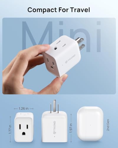 TROND Multi Plug Wall Outlet Extender 2 Pack, Small Outlet Splitter, White - color: White, size: 3 Prong, 2 Pack