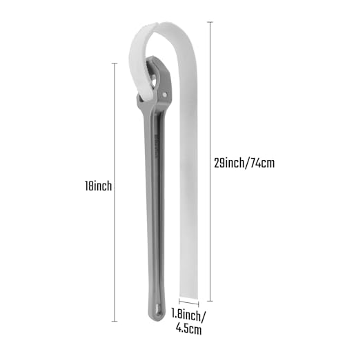 DURATECH Strap Wrench 18" Handle, Adjustable Nylon Strap Pipe Wrenches - color: Grey, size: 18 Inch