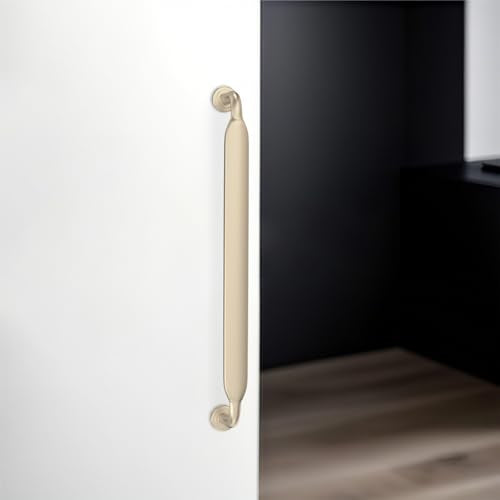 10 Pack 6-1/4 Inch Cabinet Pulls Brushed Brass Kitchen Cabinet Handles Zinc Alloy Drawer Pulls Solid Cabinet Hardware - color: Brushed Brass, size: 6-1/4'' Hole Center(160mm)