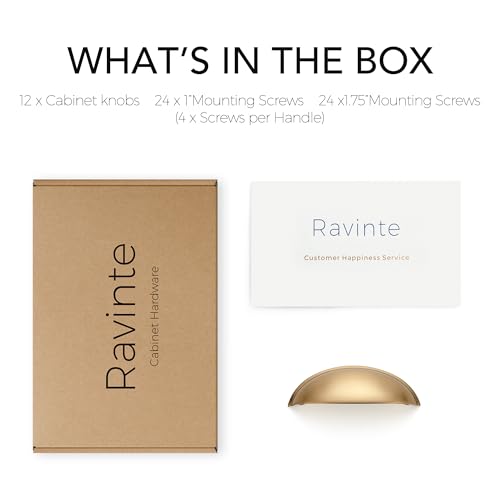 Ravinte Champagne Bronze Cabinet Pulls Drawer Cup Handles 3 Inch 12 Pack - color: Champagne Bronze