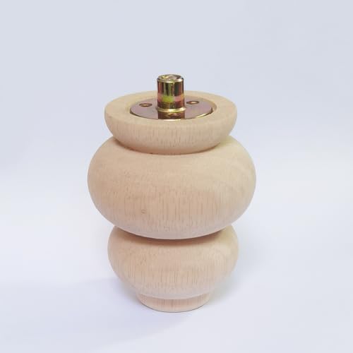 4 Inch Wooden Furniture Legs, Solid Wood Unpainted Replacement Furniture Legs, Ottoman/Loveseat Replacement Legs, Cabinet Legs/Desk/Sofa/Bookcase Round Bun Feet Set of 4 (4 Inch A) - size: 4 Inch A