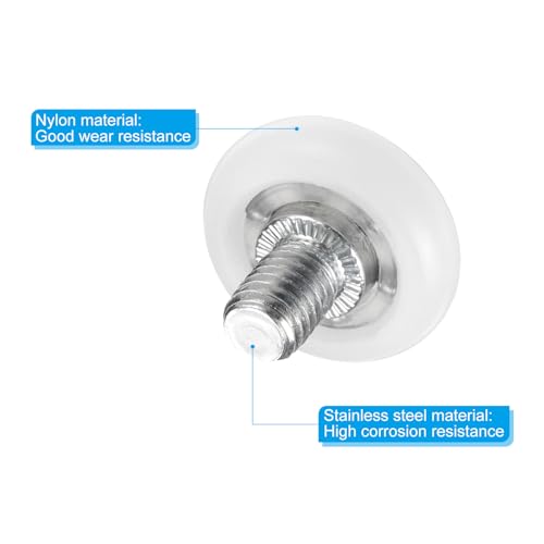 PATIKIL 19mm Drawer Rollers, 4 Set Nylon Positioning Pulleys Small Drawer Pulley Replacement Wheel with Spring Washers and Nuts for File Cabinet Slides, White - size: 19mm
