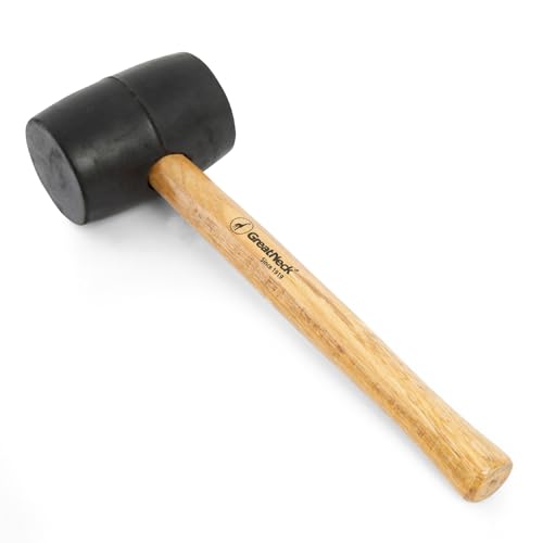 GreatNeck 16 Oz. Rubber Mallet with Hardwood Handle Won't Mar or Scratch - size: 16 oz