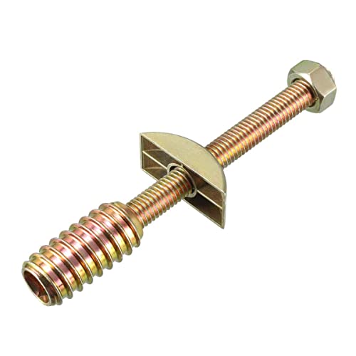 8pcs Metal Furniture Connecting Fitting Threaded Rod Connector Table Bed Assembly Fastener Bolt Nut with Half Moon Washer (M8x80mm)