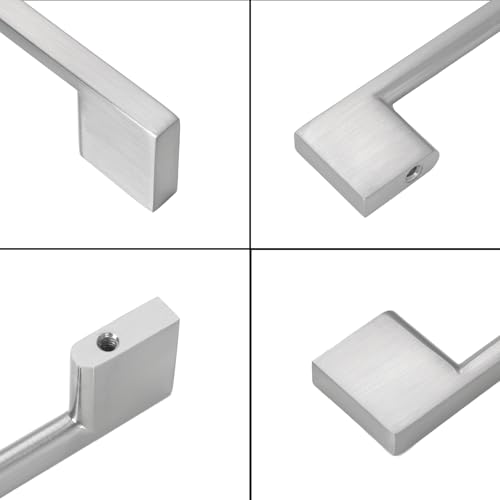 10 Pack 5 Inch(128mm) Cabinet Pulls Brushed Satin Nickel Cabinet Handles Zinc Alloy Drawer Pulls Solid Cabinet Hardware - color: Brushed Satin Nickel, size: 5'' Hole Center(128mm)
