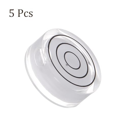 5pcs Small Circular Bubble Spirit Levels - [12mm Diameter 6mm Thickness] Mini Round RV Level Leveling Tools for Travel Trailer Turntable Camera, White - color: White, size: 12mm x 6mm