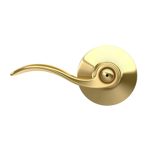 SCHLAGE Accent Bed/Bath Privacy Door Handle with Lock, Bright Brass - color: Bright Brass, size: 1 Pack